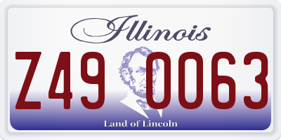 IL license plate Z490063