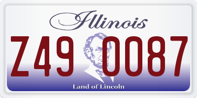 IL license plate Z490087