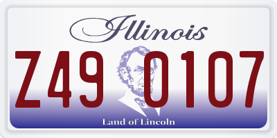 IL license plate Z490107