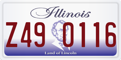 IL license plate Z490116