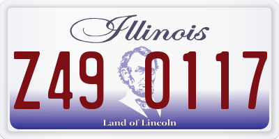 IL license plate Z490117