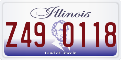 IL license plate Z490118