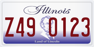 IL license plate Z490123