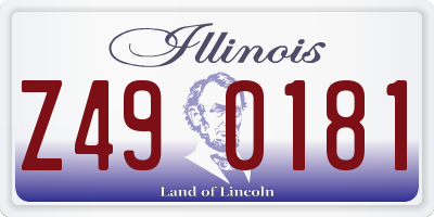 IL license plate Z490181