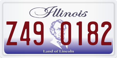 IL license plate Z490182