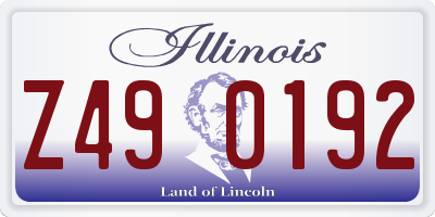 IL license plate Z490192