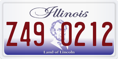 IL license plate Z490212