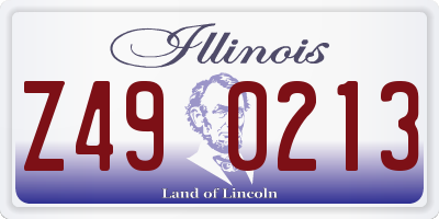 IL license plate Z490213