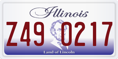 IL license plate Z490217