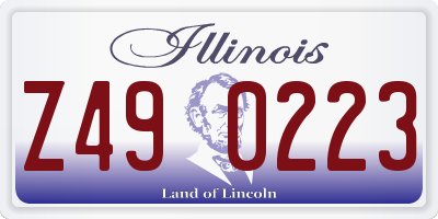 IL license plate Z490223