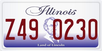 IL license plate Z490230