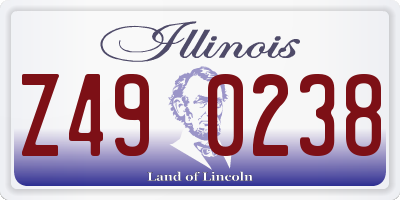 IL license plate Z490238