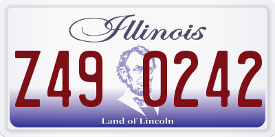 IL license plate Z490242