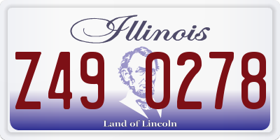 IL license plate Z490278