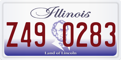 IL license plate Z490283