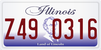 IL license plate Z490316