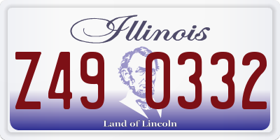 IL license plate Z490332