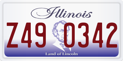 IL license plate Z490342