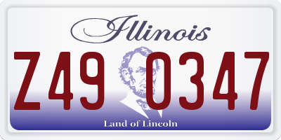 IL license plate Z490347