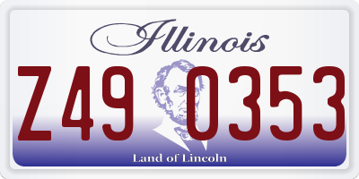 IL license plate Z490353