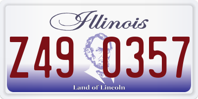 IL license plate Z490357