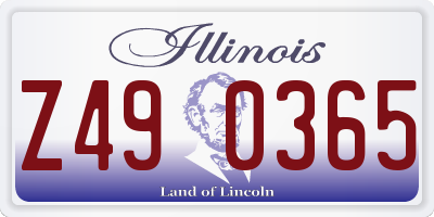IL license plate Z490365