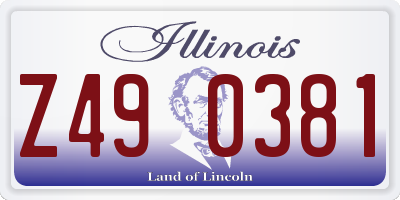 IL license plate Z490381