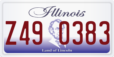IL license plate Z490383