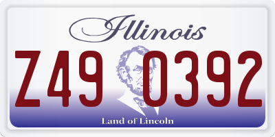 IL license plate Z490392