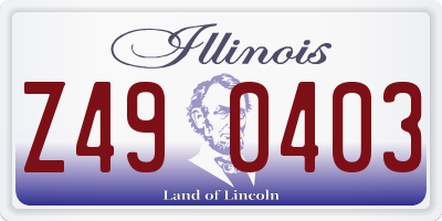 IL license plate Z490403