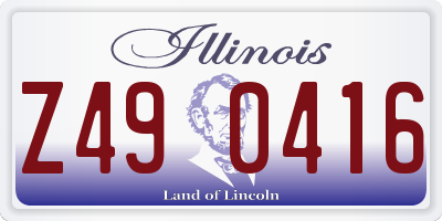 IL license plate Z490416