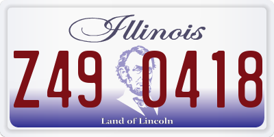 IL license plate Z490418