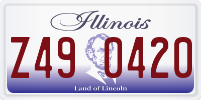 IL license plate Z490420
