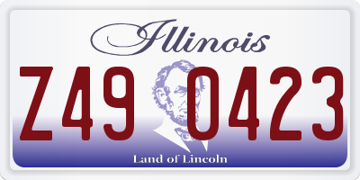IL license plate Z490423