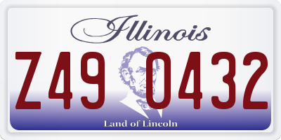 IL license plate Z490432