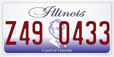 IL license plate Z490433