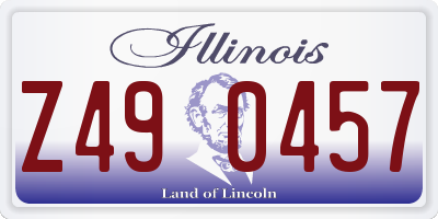IL license plate Z490457