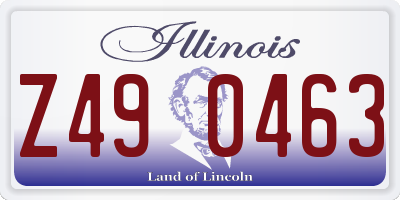 IL license plate Z490463