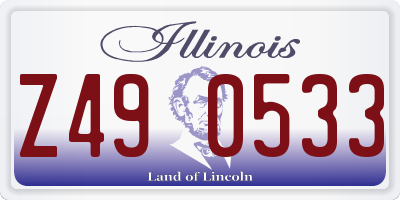 IL license plate Z490533