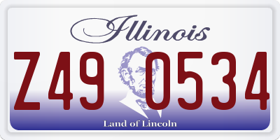 IL license plate Z490534