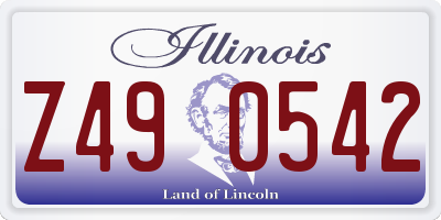 IL license plate Z490542