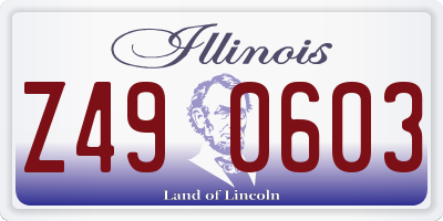 IL license plate Z490603