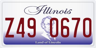 IL license plate Z490670