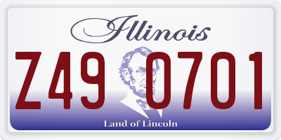 IL license plate Z490701