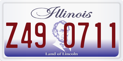 IL license plate Z490711