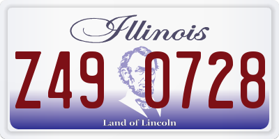 IL license plate Z490728