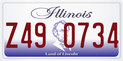IL license plate Z490734