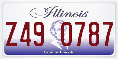 IL license plate Z490787