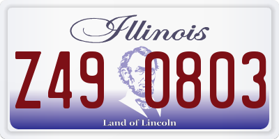 IL license plate Z490803