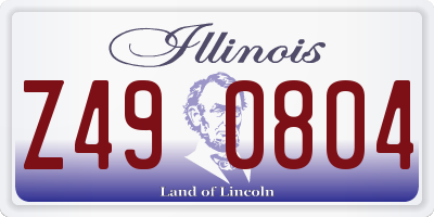 IL license plate Z490804